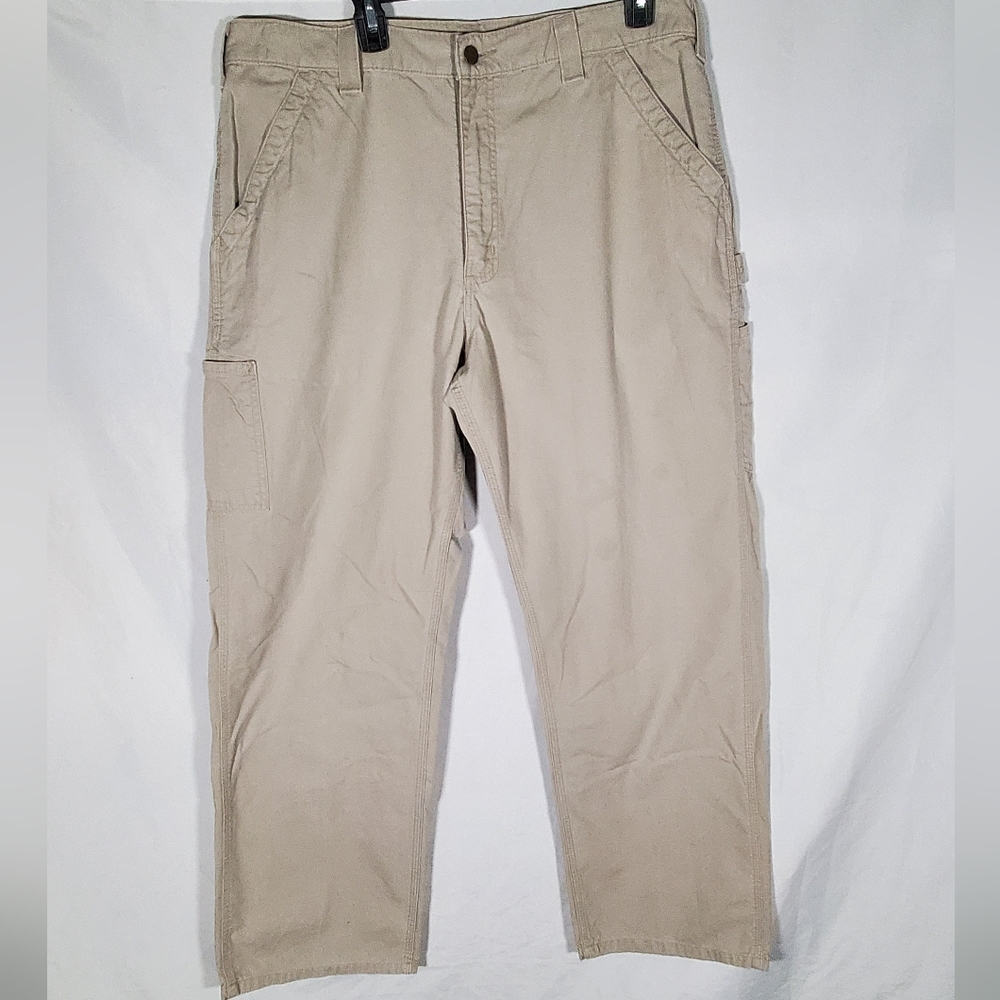 CARHARTT BEIGE TAN DUNGAREE FIT DENIM CASUAL RELAXED PANTS TROUSER